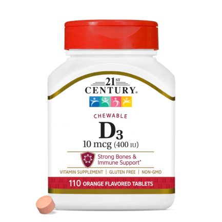 21st Century Vitamin D3 10mcg (400IU) - Chewable - Витамин D | 110 chew