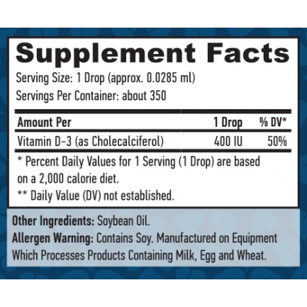 Liquid Vitamin D-3 400 IU / 10ml