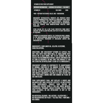 GRASSBERG Vitamin D3 4000 IU / 90 Softgels