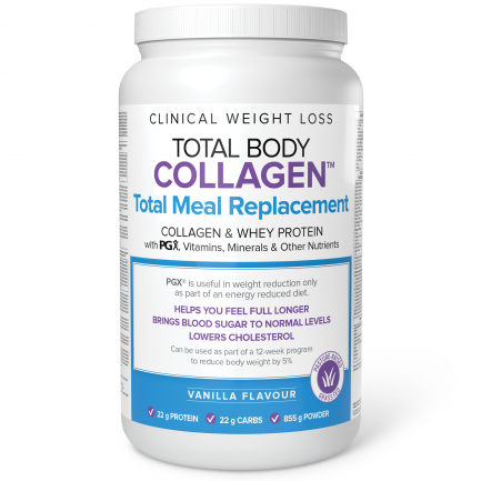 Natural Factors Total Body Collagen™ Колаген, суроватъчен протеин с PGX витамини, минерали и нутриенти x855 g прах, с вкус на ванилия