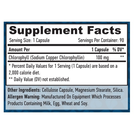Chlorophyll 100mg. 90 Vcaps