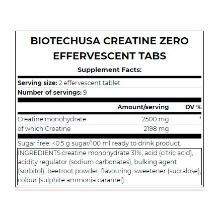 Creatine Zero Effervescent Tabs / 18 Tabs Blue grape