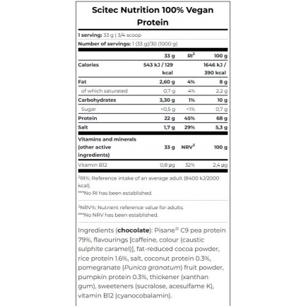 100% Vegan Protein Hazelnut - Walnut