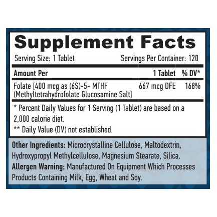 Methyl Folate 400 mcg / 120 Tabs