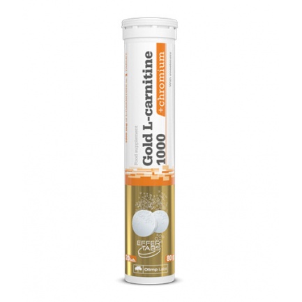 Gold L-carnitine 1000 + Chromium / 20 Effervescent Tabs Orange