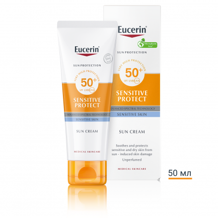 Eucerin Sensitive Protect SPF50+ Слънцезащитен крем за лице 50 ml