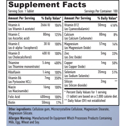 Basic Adult Multivitamin 100 Tabs.