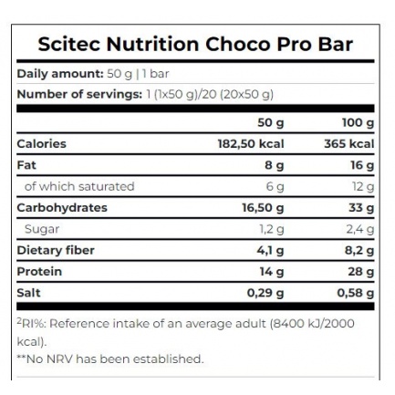 Choco Pro Bar Box / 20 x 50 g Salted Caramel