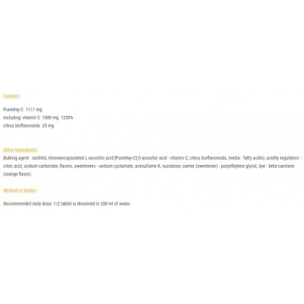 Gold-Vit C 1000 effervescent tablets / 20 tabs. Lemon