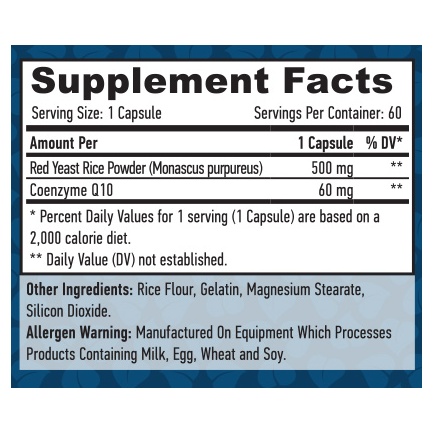 Co-Q10 60mg. & Red Yeast Rice 500mg. / 60caps.