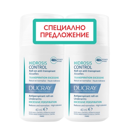 Ducray ДУО Hidrosis Control Рол-он против изпотяване 40 ml (2 броя)