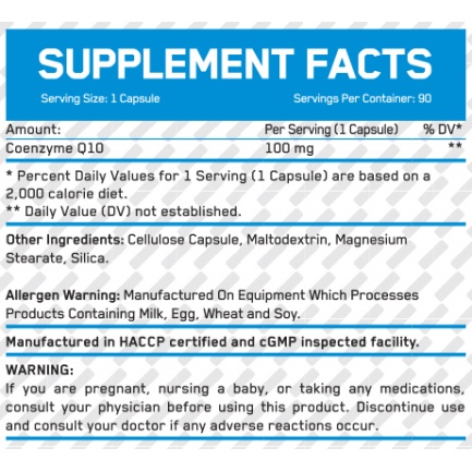 High Potency Co-Q10 100 mg / 90 Vcaps