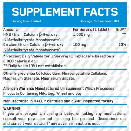 HMB 1000 mg / 100 Tabs