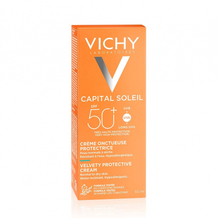 Vichy Capital Soleil SPF50+ Кадифен слънцезащитен крем за лице 50 ml