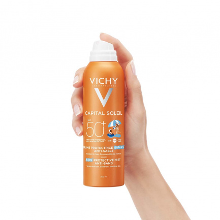 Vichy Capital Soleil SPF50+ Детски слънцезащитен спрей срещу пясък 200 ml