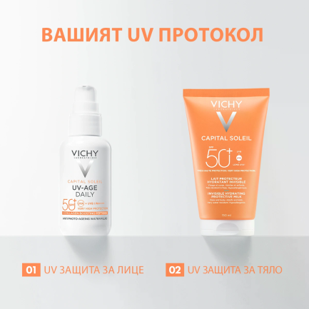 Vichy Soleil SPF50+ Слънцезащитно мляко за лице и тяло 150 ml