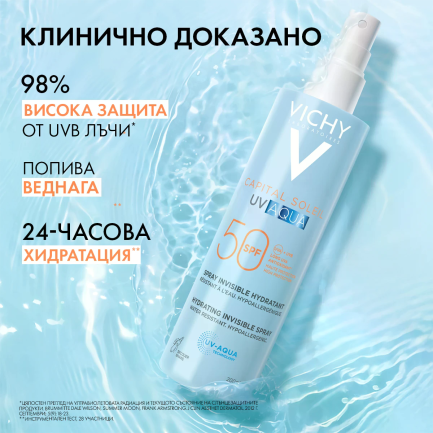 Vichy Soleil Cell SPF50 UV Aqua Спрей за тяло 200 ml