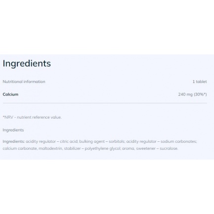 Calcium / 20 Effervescent Tablets Lemon