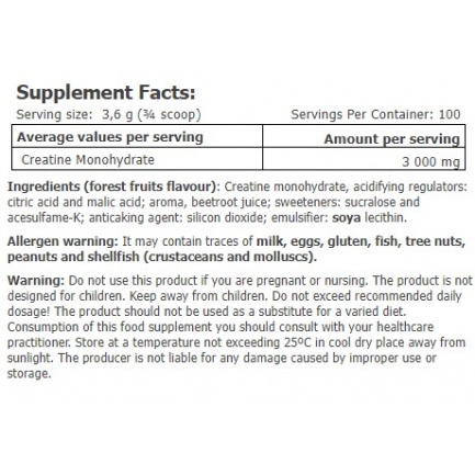 Creatine Mohohydrate Drink Lemon and lime