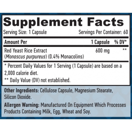 Red Yeast Rice 600 mg / 60 Vcaps