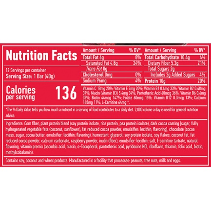 Vegan Bar Box / 12 x 40 g Rasperry Fudge Brownie