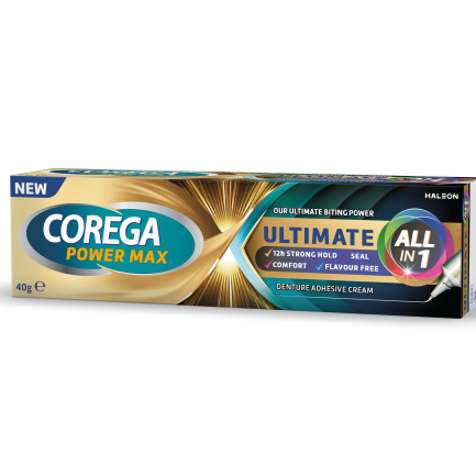 Corega Power Max Ultimate All IN 1 Фиксиращ крем за зъбни протези 40 g