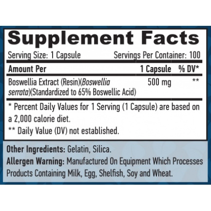 Boswellia Extract 500 mg / 100 Caps