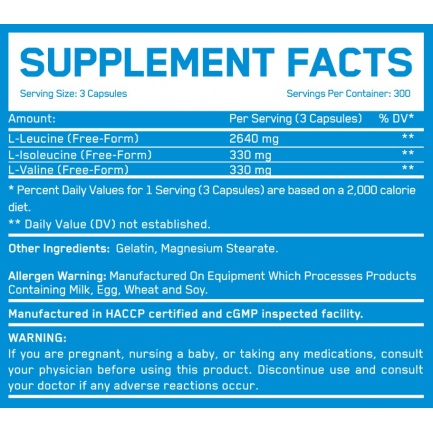 BCAA Mega Caps 1100 mg / 15 Caps