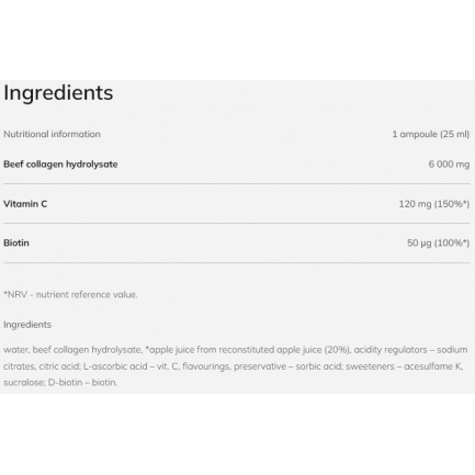 Collagen 6000 Active & Brilliance Shot / 25 ml Pineapple and Strawberry