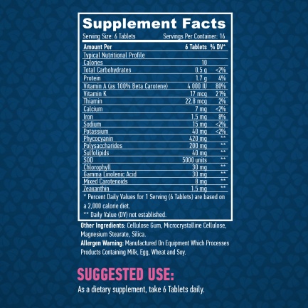 All Natural Spirulina 500mg. / 100 Tabs.