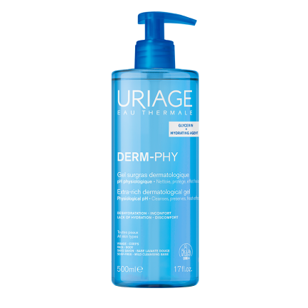 Uriage Derm-Phy Обогатен дерматологичен измивен гел 500 ml