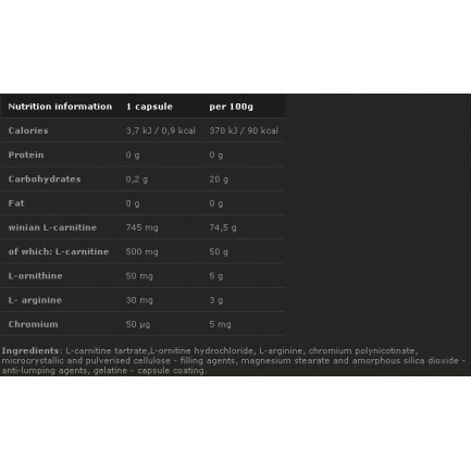 L-Carnitine 500 Forte Plus 60 Caps.
