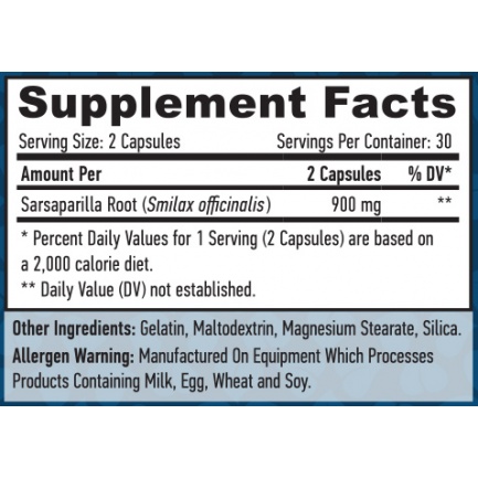 Sarsaparilla Root 450 mg / 60 Caps