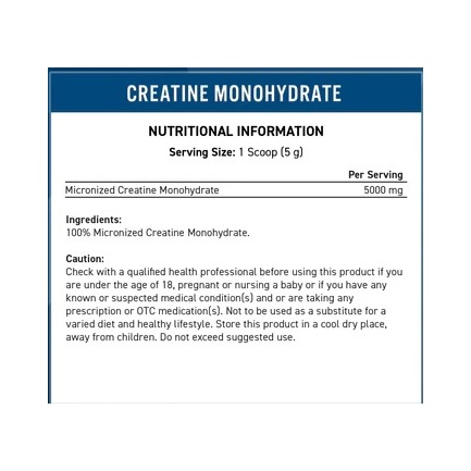 Creatine Monohydrate Unflavoured Unflavored