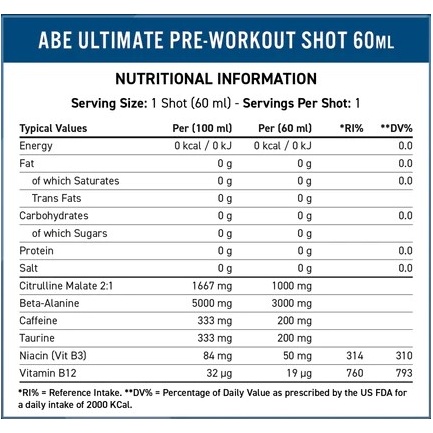 ABE Shot Pre-Workout / 60 ml Fruit Candy