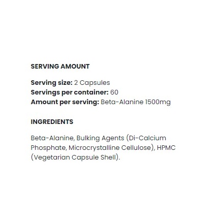 Beta Alanine 1500 / 120 Caps