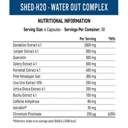 Shed - H2O - Water Out Complex/ 180 Caps