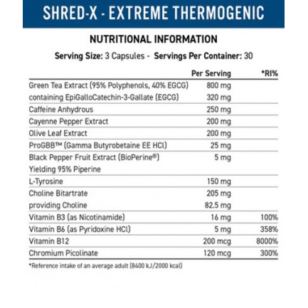 Shred-X Extreme Thermogenic Fat Burner / 90 Caps