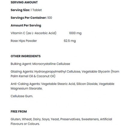 Vitamin C 1000 mg with Rose Hips / 100 Tablets