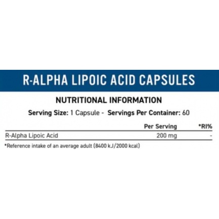 R-ALA (R-Alpha Lipoic Acid) / 60 Caps
