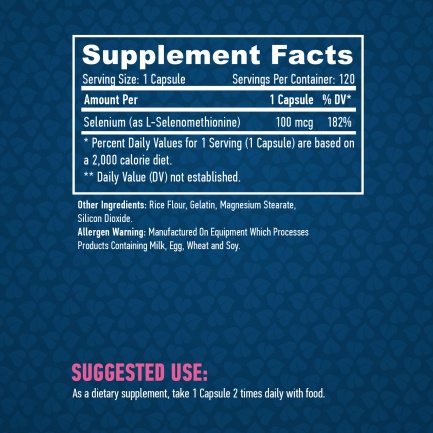 Selenium /Chelated - yeast free/ 100mcg. / 120 caps.