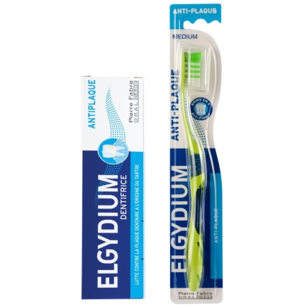 Паста Elgydium Antiplaque 75 ml+ четка Antiplaque S