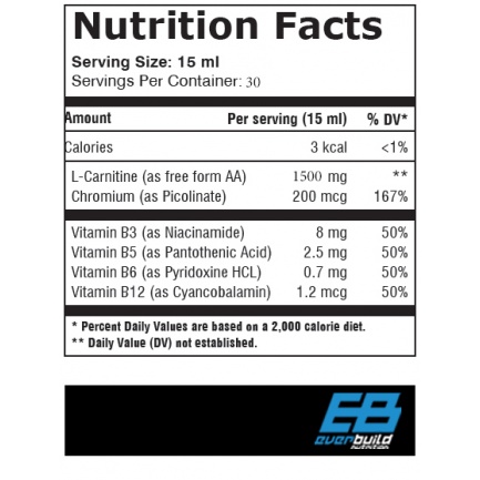 Liquid L-Carnitine + Chromium / 1500mg Raspberry