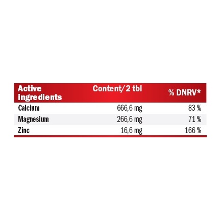 Calcium + Mg & Zn 100 Tabs.
