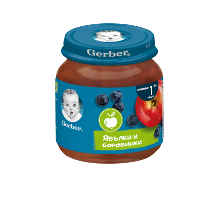 Nestle Gerber Пюре от ябълки и боровинки 125 g