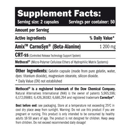 CarnoSyn ® /Beta-Alanine/ 600mg. / 100 Caps.