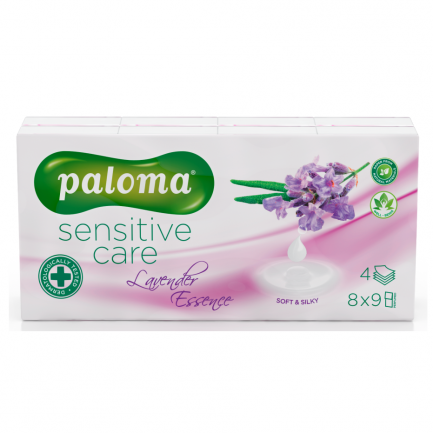 Paloma Sensitive Care Четирипластови носни кърпи с лавандула 8х9 х10 броя