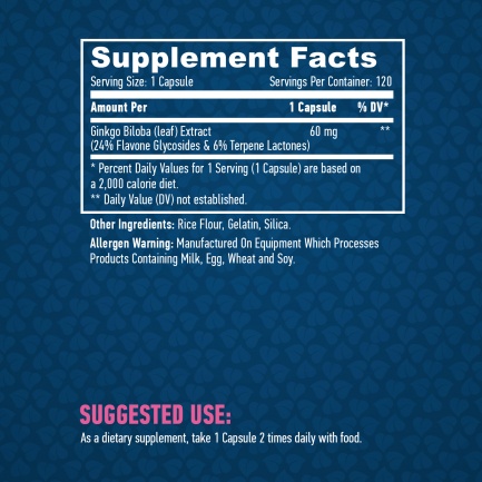 Ginkgo Biloba 60mg. / 120 caps.