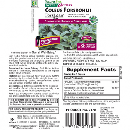 КОЛЕУС ФОРСКОЛИН / COLEUS – Herbal Actives (60 капс)