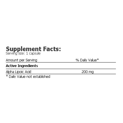 ALA /Alpha Lipoic Acid/ 60 Caps.